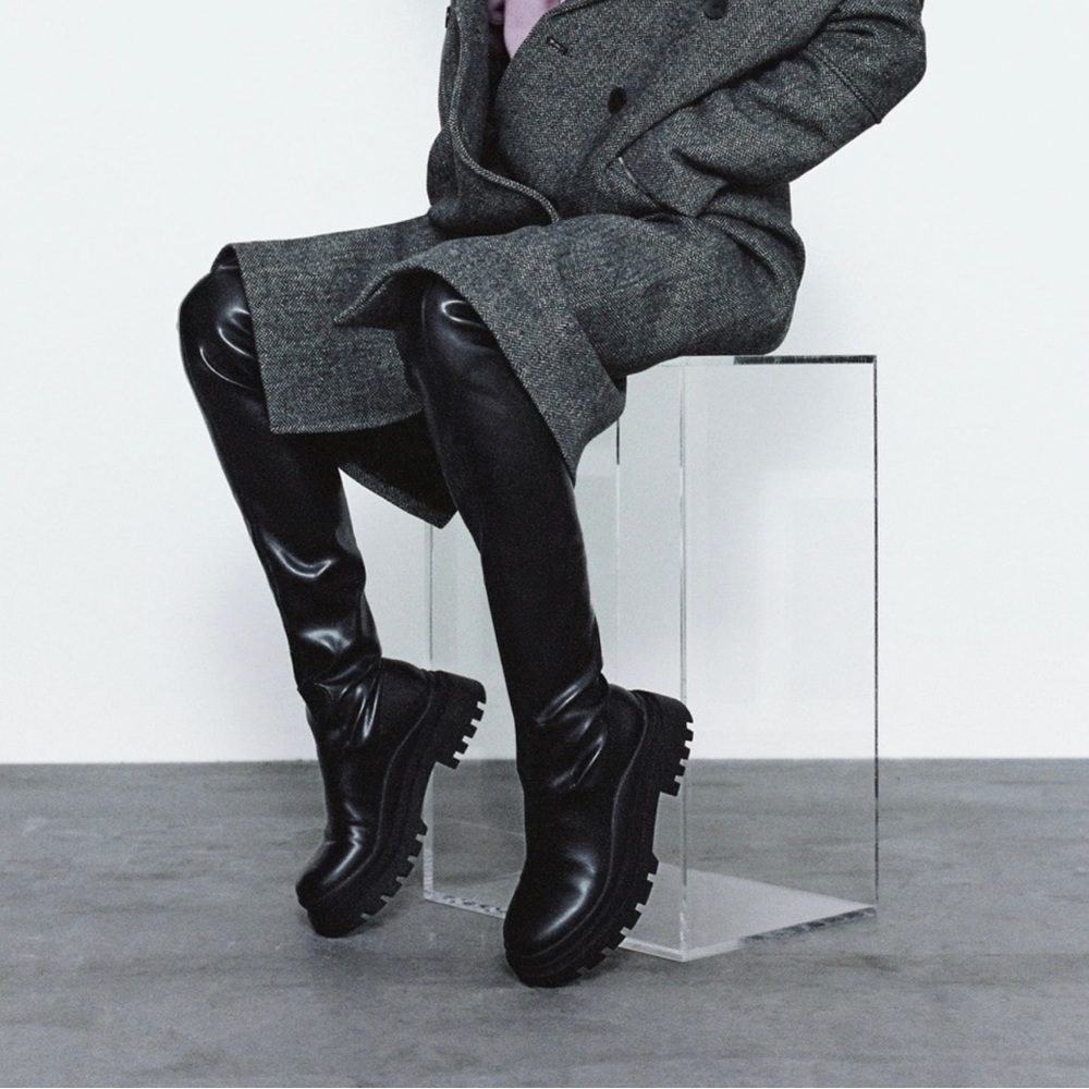 Zara Knee High Lug Boots